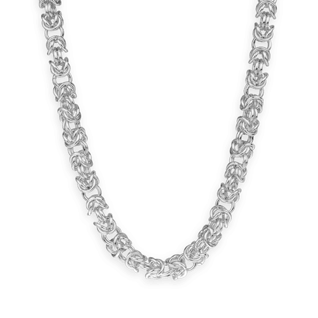 Collier acier fantaisie maille royale