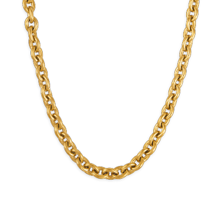 Collier acier jaune maille jaseron