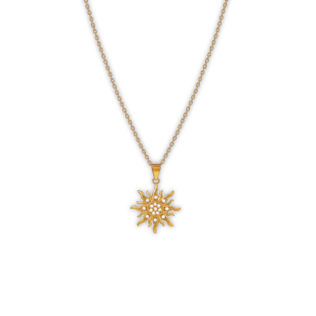 Collier Acier Jaune Soleil Zirconium Avec Bélière 