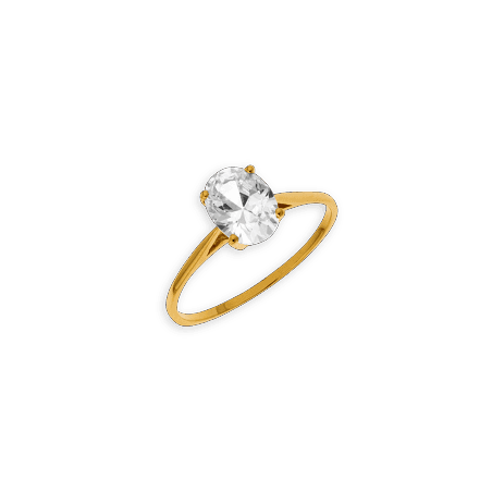 Bague Solitaire Zirconium Ovale