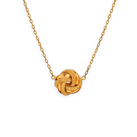 Collier or chaîne motif nœud